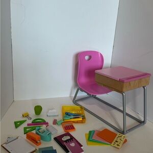 Our Generation Pink doll Desk and accessories